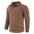thumbnail image 1 of Hoodless Jackets for Men Casual Casual Long Sleeve Half Zipper Coat Lapel Collar Casual Jackets Fleece Coats, 1 of 6