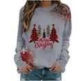 thumbnail image 1 of Hoodless Sweatshirt for Women Fashion Casual Christmas Print Round Neck Loose Long Sleeve T Shirt Sweatshirt, 1 of 4