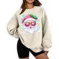 thumbnail image 1 of Hoodless Sweatshirt for Women Long Sleeve Round Neck Christmas Print Loose Thin Fleece Pullover Sweatshirt, 1 of 5