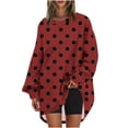 thumbnail image 1 of Hoodless Sweatshirt for Women Oversized Crewneck Sweatshirt Printed Long Sleeve Tunic Tops, 1 of 4