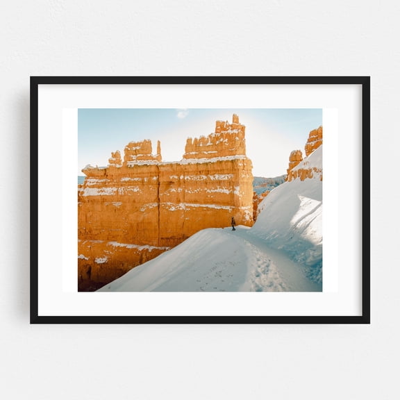 Hoodoo Scale - Utah Photography Desert Winter Snow Scenic Nature Wilderness Black Framed Wall Art Print 5 x 7 inches