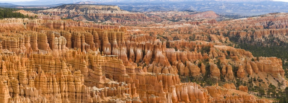 Hoodoo rock formations in a canyon from Inspiration Point Bryce Canyon National Park Utah USA Canvas Art - Panoramic Images (27 x 9)