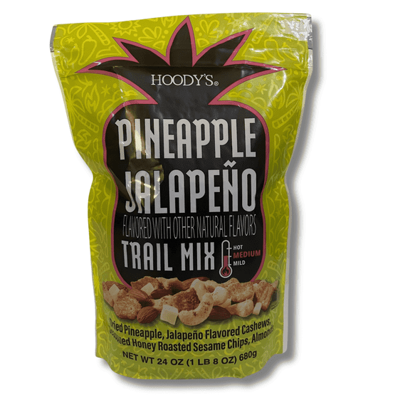 Hoody’s Pineapple Jalapeño Trail Mix, Spicy Sweet Snack Mix, 24 oz Resealable Bag, 1 Pack