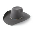 thumbnail image 1 of RESISTOL Men's Grey 6X Hooey Silver Smoke Wool Felt Western Hat Grey 7 3/8, 1 of 2
