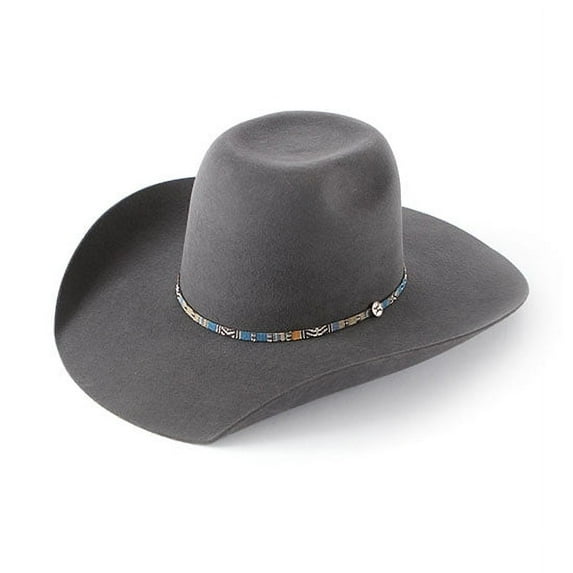 RESISTOL Men's Grey 6X Hooey Silver Smoke Wool Felt Western Hat Grey 7 3/8