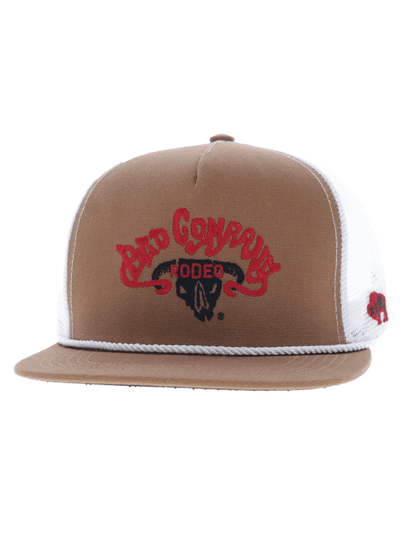 Bad Company Rodeo Hat Tan & White w/Black & Red Logo