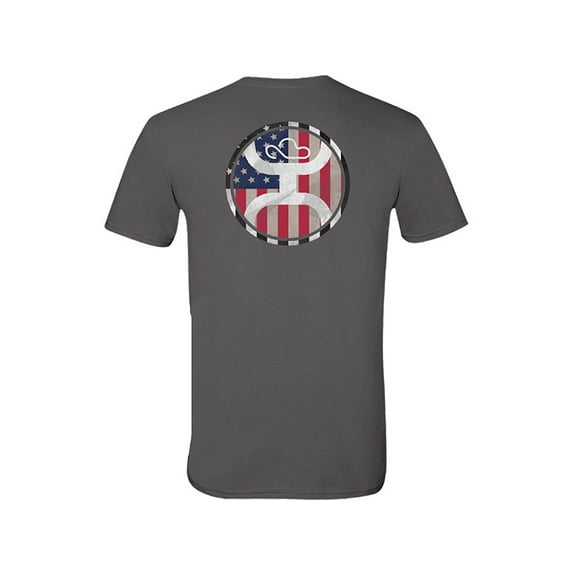 Hooey Men's 2.0 USA Circle Short Sleeve T Shirt Charcoal 2XL