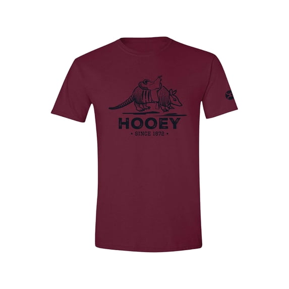Hooey Men's Armadillo Short Sleeve T Shirt Maroon XL