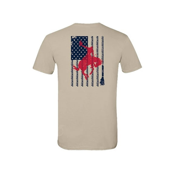 Hooey Men's Bronc Flag Short Sleeve T Shirt Sand 3XL