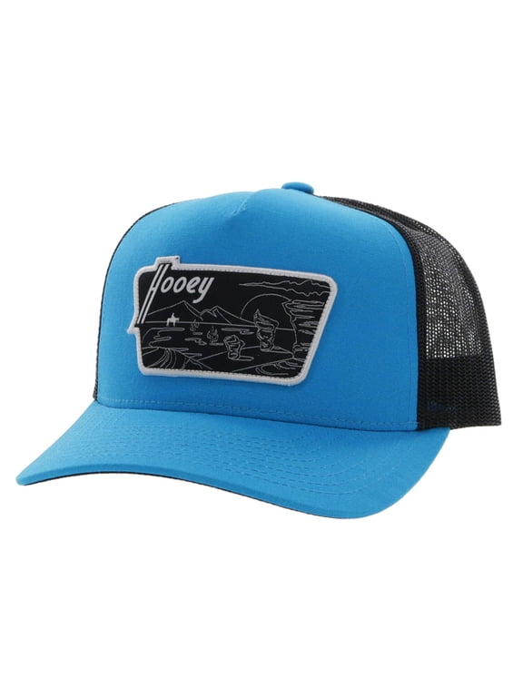 Men's Davis Desert Logo Patch Mesh Back Trucker Cap Blue One Size
