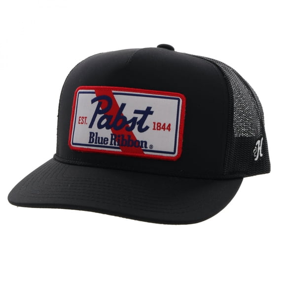 Hooey Men's Pabst Blue Ribbon 5-panel Black Trucker Cap 2273T-BK