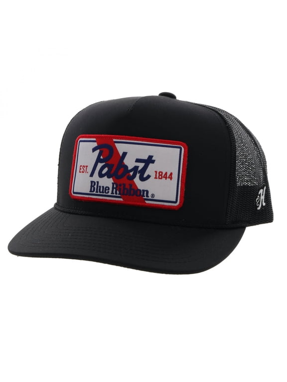 Hooey Men's Pabst Blue Ribbon 5-panel Black Trucker Cap 2273T-BK