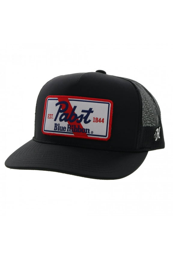 Hooey Men's Pabst Blue Ribbon 5-panel Black Trucker Cap 2273T-BK