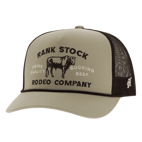 Hooey Men's Rank Stock Rodeo Company Trucker Snapback Hat, Tan/Brown