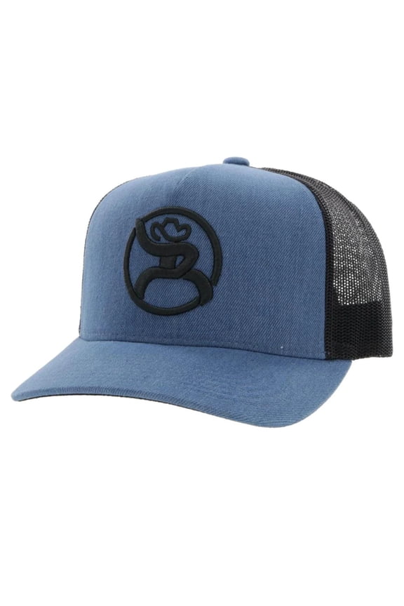 Men's Roughy Strap 5-panel Denim  Charcoal Trucker Cap 4031T-DECH