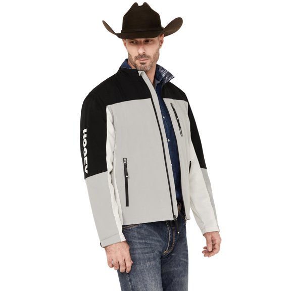 Hooey Men's Softshell Grey Black Logo Jacket HJ092CH