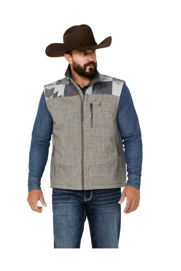 Men's Southwestern Print Softshell Vest - HV109GYAZ