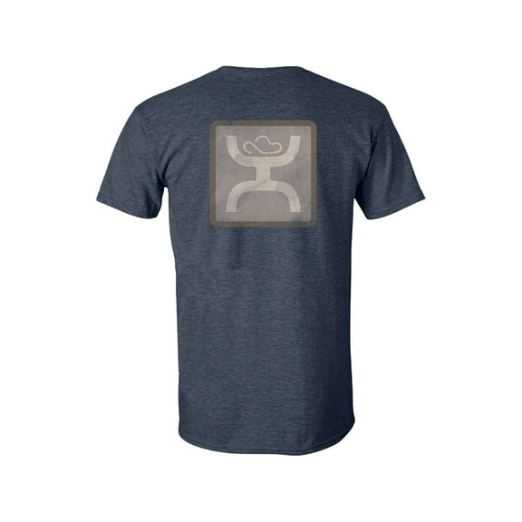Hooey Men's Square Short Sleeve T Shirt Heather Navy 2XL