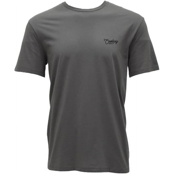Hooey Mens Cowboy Golf Easy Ridin' Short Sleeve T-Shirt, Steel Grey (M)