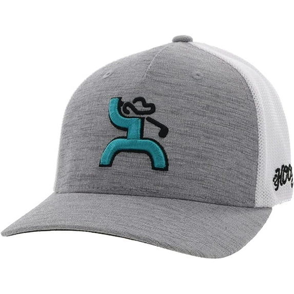 Hooey Men's "Golf" 5-Panel Grey White Flexfit Cap 2216GYWH-02
