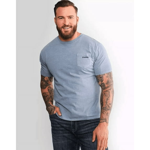 Hooey Mens Liberty Roper Denim Crew Neck Short Sleeve T-Shirt (Large, Denim)