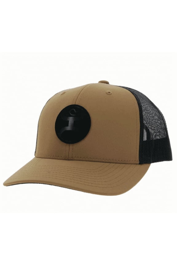 Mens Logo Water Resistant Snapback Hat Cap, Tan/Black