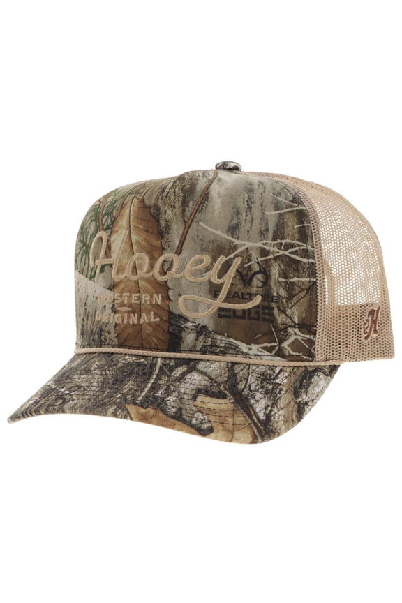 Mens OG Logo Adjustable Snapback Cap Hat, RealTree Edge Camo/Tan