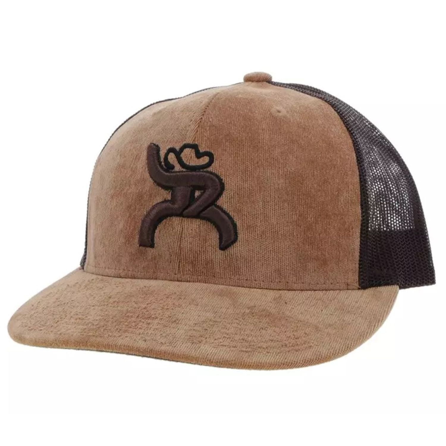 Hooey Mens Roughy Corduroy Snapback Trucker Hat- Tan/Brown