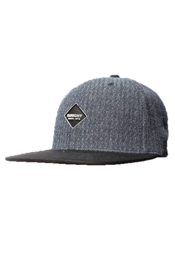 Mens Roughy Diamond Patch Adjustable Snap-back Ball Cap, Black Luster