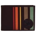 thumbnail image 1 of Hooey Mens Roughy Leather Bifold Flip Wallet (Brown / Sunset Stripes), 1 of 2