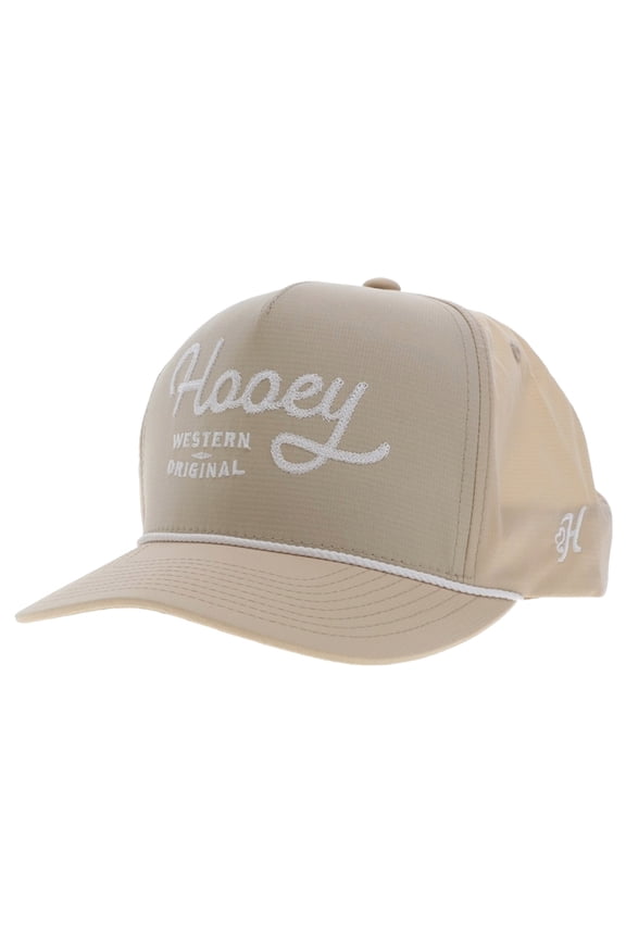 Mens OG Logo Adjustable Snapback Cap Hat- Tan and White
