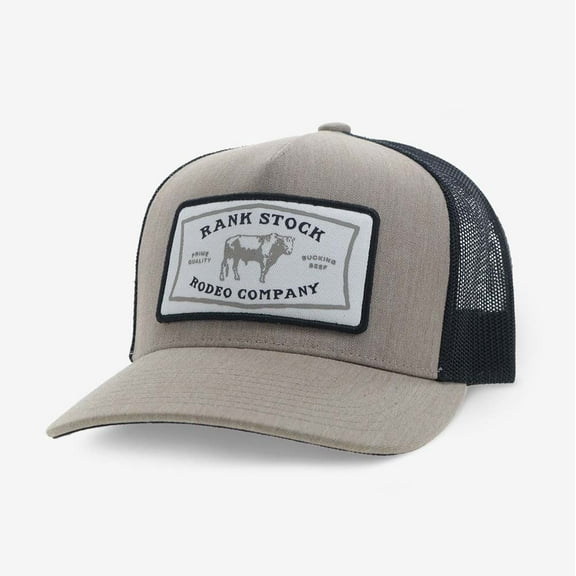 Hooey Mens Rank Stock Logo Patch Adjustable Snapback Cap Hat, Tan/Black