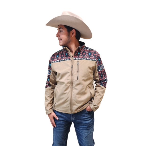 Hooey Tan Multi Color Aztec Pattern - Mens Jacket - Hj109Tnaz