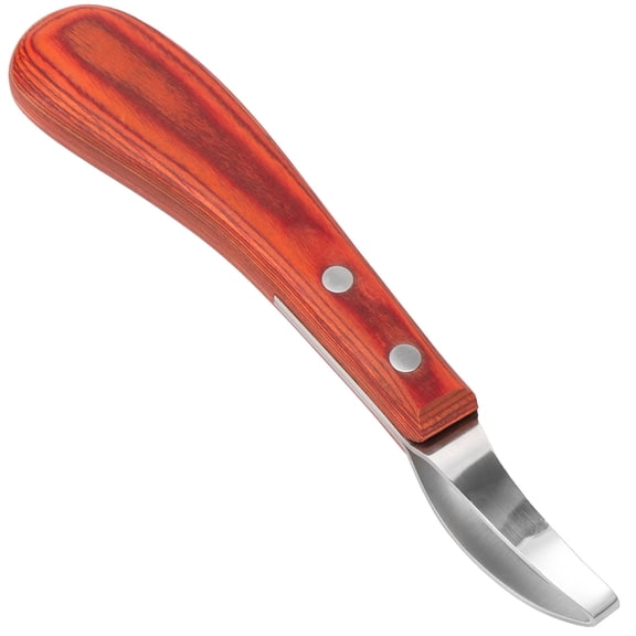 Hoof Knife Stainless Steel Double Edged Hoof Trimming Knife with Non Slip Wooden Handle Horse Farrier Tool for Cow Horses
