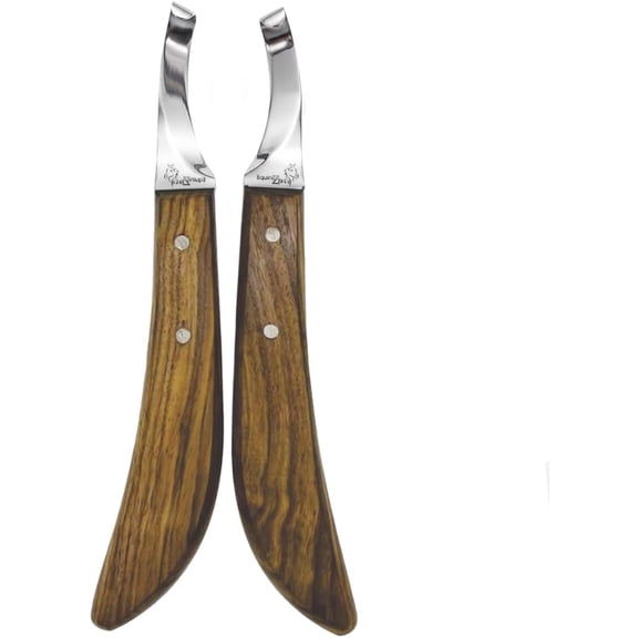 Farrier Hoof Knives SetProfessional Left & Right Handed Hoof Trimming Knives with Razor Sharp Stainless Steel Blades,Ergonomic Design for Precision Hoof Care for Farriers