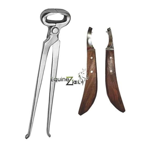 Hoof Nipper 15" and Farrier hoof de Knives Hoof Knife Set