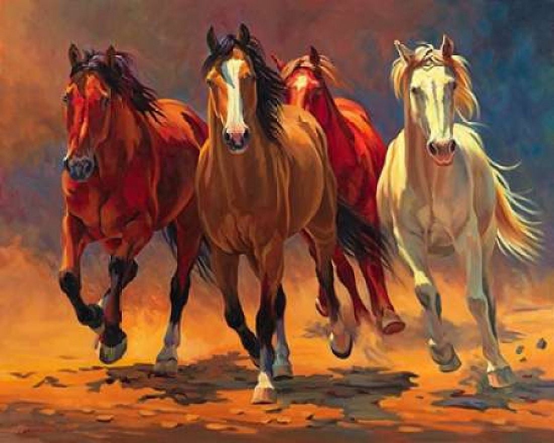 Hoofbeats and Heartbeats Canvas Art - Nancy Davidson (24 x 30)