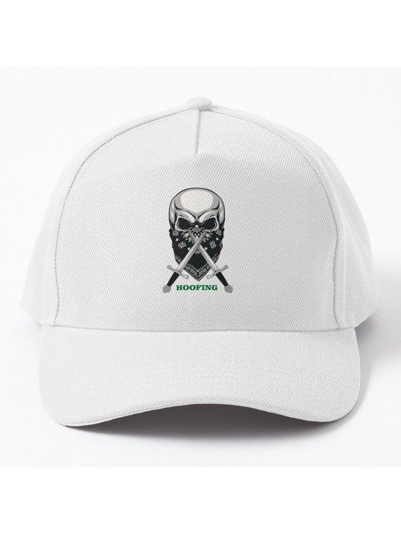 Hoofing Skull Baseball Hat, Dark Equestrian Graphic Design, Classic Cap
