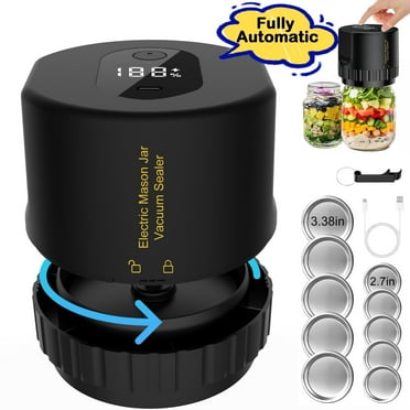 Fully Automatic Mason Jar Sealer,1-Button Operation for Food Storage Fermentation (10 Lids Included)  50% Faster than Manual Sealers