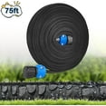 thumbnail image 1 of Flat Soaker Hose 75ft - Heavy Duty Expandable Drip Irrigation System for Large Gardens, Saves 80% Water Linkable, Leakproof UV-Resistant 1/2" Diameter, Black, 1 of 9