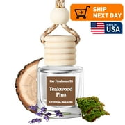 Hooga Life Car Air Freshener, Hanging Car Diffuser, Car Decor Accessory, Made in USA, Long Lasting, Teakwood Plus Scent, 1 Bottle