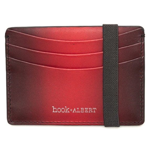 Hook & ALBERT Leather Card Holder Wallet (Red, One Size)