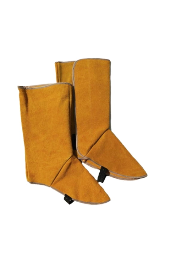 Hook And Loop Welding Leather Long Shoes Boots Leather Welding Fire Protection Welder Foot Cover Wear Insulation Safety Shoes ,Easy to Use