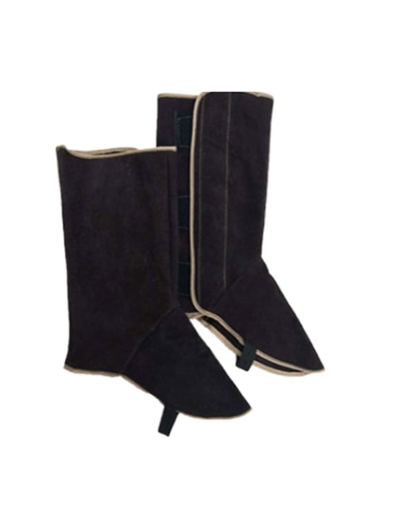 Hook And Loop Welding Leather Long Shoes Boots Leather Welding Fire Protection Welder Foot Cover Wear Insulation Safety Shoes ,Easy to Use