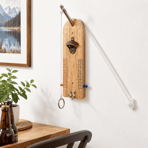 Hook And Ring Toss Game With Built-In Bottle Opener, Indoor Outdoor Party Game