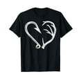 thumbnail image 1 of Hook Antler Heart Love Fishing Hunting Fish Deer Hunter Gift T-Shirt, 1 of 5