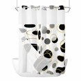 thumbnail image 1 of No Hook Black Polka Dots Shower Curtain with Snap in Liner Set, Modern Abstract Art Waterproof Fabric Bathroom Curtains with See Through Top Window, Hotel Style Long 72 x 84 Inch, 1 of 9