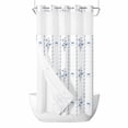 thumbnail image 1 of No Hook Blue Flowers Shower Curtain with Snap in Liner Set, Spring Floral Bows Minimalist Botanical Waterproof Fabric Bathroom Curtains with See Through Top Window, Hotel Style Small 36 x 72 Inch, 1 of 9