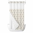 thumbnail image 1 of No Hook Bohemia Shower Curtain with Snap in Liner Set, Modern Boho Floral Plants Minimalist Abstract Beige Waterproof Bathroom Curtains with See Through Top Window, Hotel Style Small 36 x 78 Inch, 1 of 9