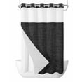 thumbnail image 1 of No Hook Cloth Fabric Shower Curtain with Snap in Liner, Black Burlap Texture Waterproof Shower Curtains Set with See Through Top Window, Farmhouse Vintage Black Bath Curtains Shower 54"x78", 1 of 6